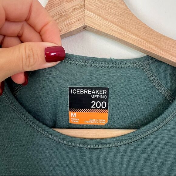 Icebreaker Merino 200 Base Layer Long Sleeve Top in Green Size - Picture 3 of 7